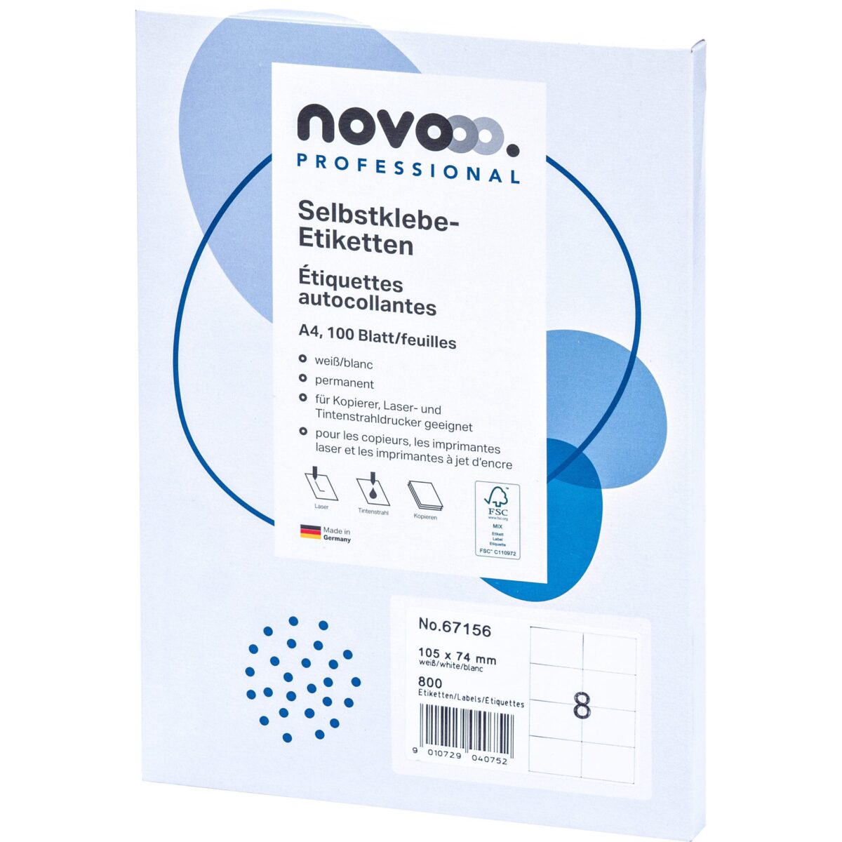 NOVOOO Etiketten 105x74mm 67156 weiss 800 Stück – Hochwertig & günstig bei ShopDeca
