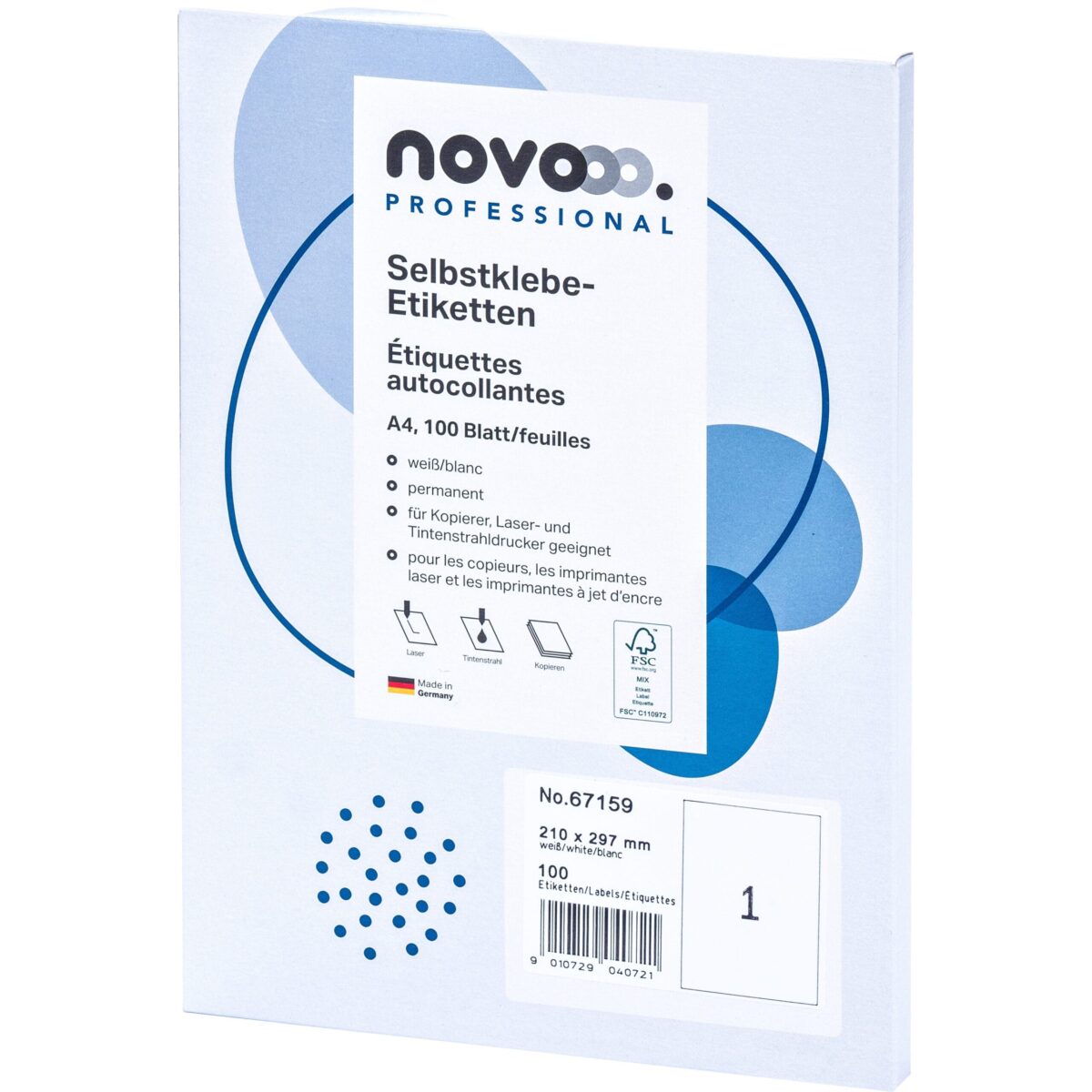 NOVOOO Etiketten 210x297mm 67159 weiss 100 Stück – Hochwertig & günstig bei ShopDeca