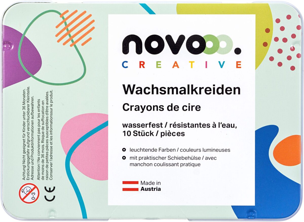 NOVOOO Wachsmalkreide 93361-0008 10 Farben, wasserfest – Hochwertig & günstig bei ShopDeca