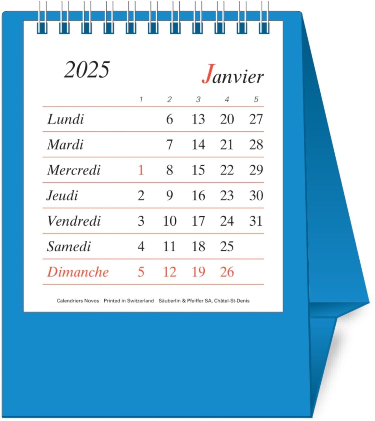 NOVOS Tischkal. Pro Bristol F. 2025 508035 1M/1S hellblau FR 11.5x14cm – Hochwertig & günstig bei ShopDeca