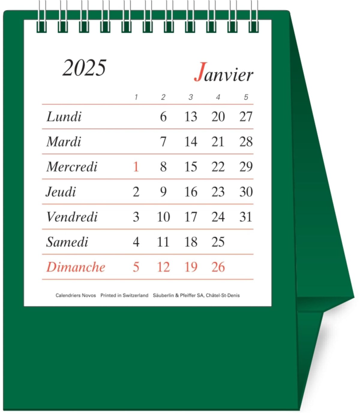 NOVOS Tischkal. Pro Bristol F. 2025 508080 1M/1S dunkelgrün FR 11.5x14cm – Hochwertig & günstig bei ShopDeca