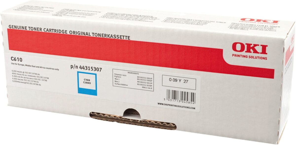 OKI Toner cyan 44315307 C610 6000 Seiten – Hochwertig & günstig bei ShopDeca