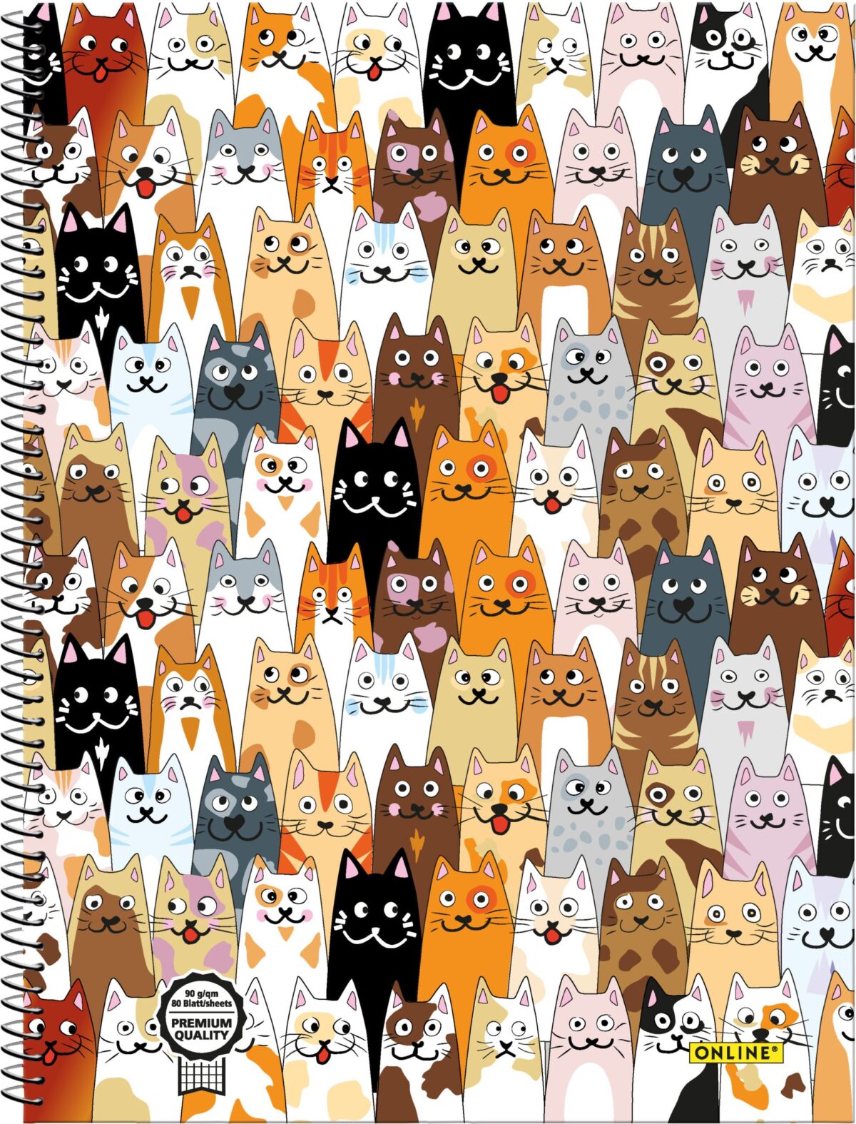 ONLINE Collegeblock Fluffy Cats A4 10113/9 kariert, 90g 80 Blatt – Hochwertig & günstig bei ShopDeca
