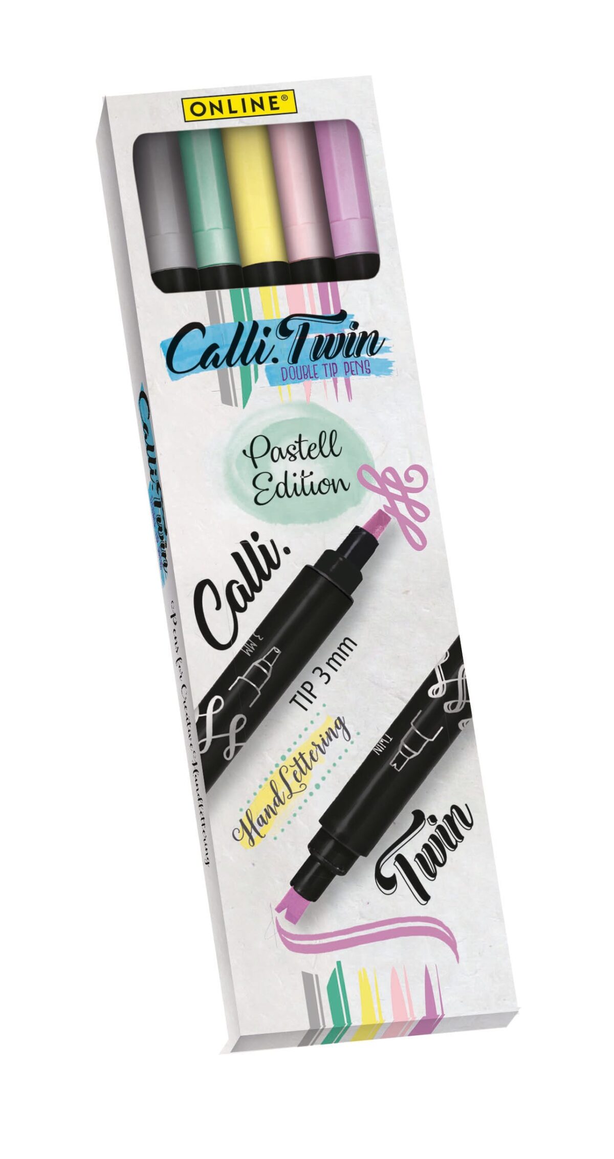 ONLINE Calli Brush Twin 3mm 18608 Pastel, ass. 5 Stück – Hochwertig & günstig bei ShopDeca