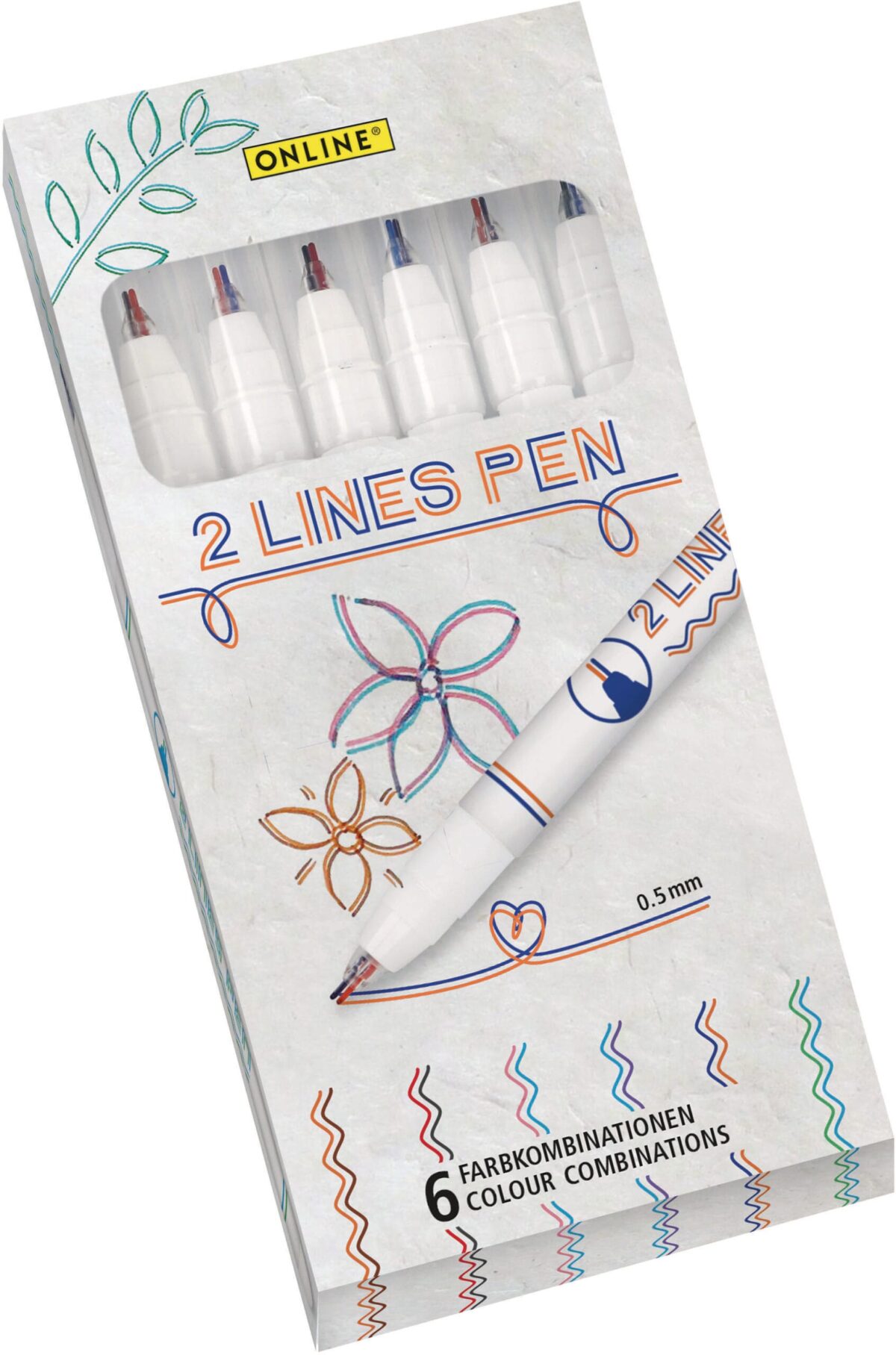 ONLINE 2 Lines Pen 18617 6x2 Farben – Hochwertig & günstig bei ShopDeca