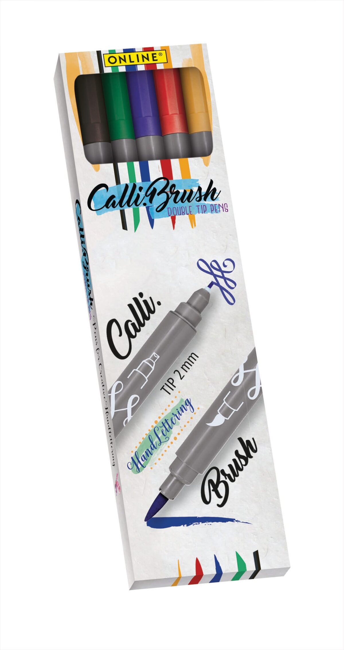 ONLINE Callibrush Pen Double Tip 2mm 19077 Classic ass. 5 Stück – Hochwertig & günstig bei ShopDeca