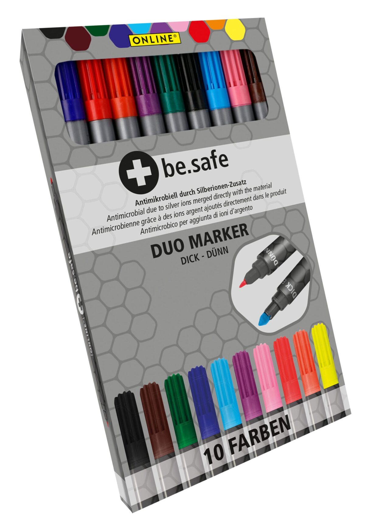 ONLINE Duo Marker Be.Safe 2281 Kartonetui, 10 Farben – Hochwertig & günstig bei ShopDeca