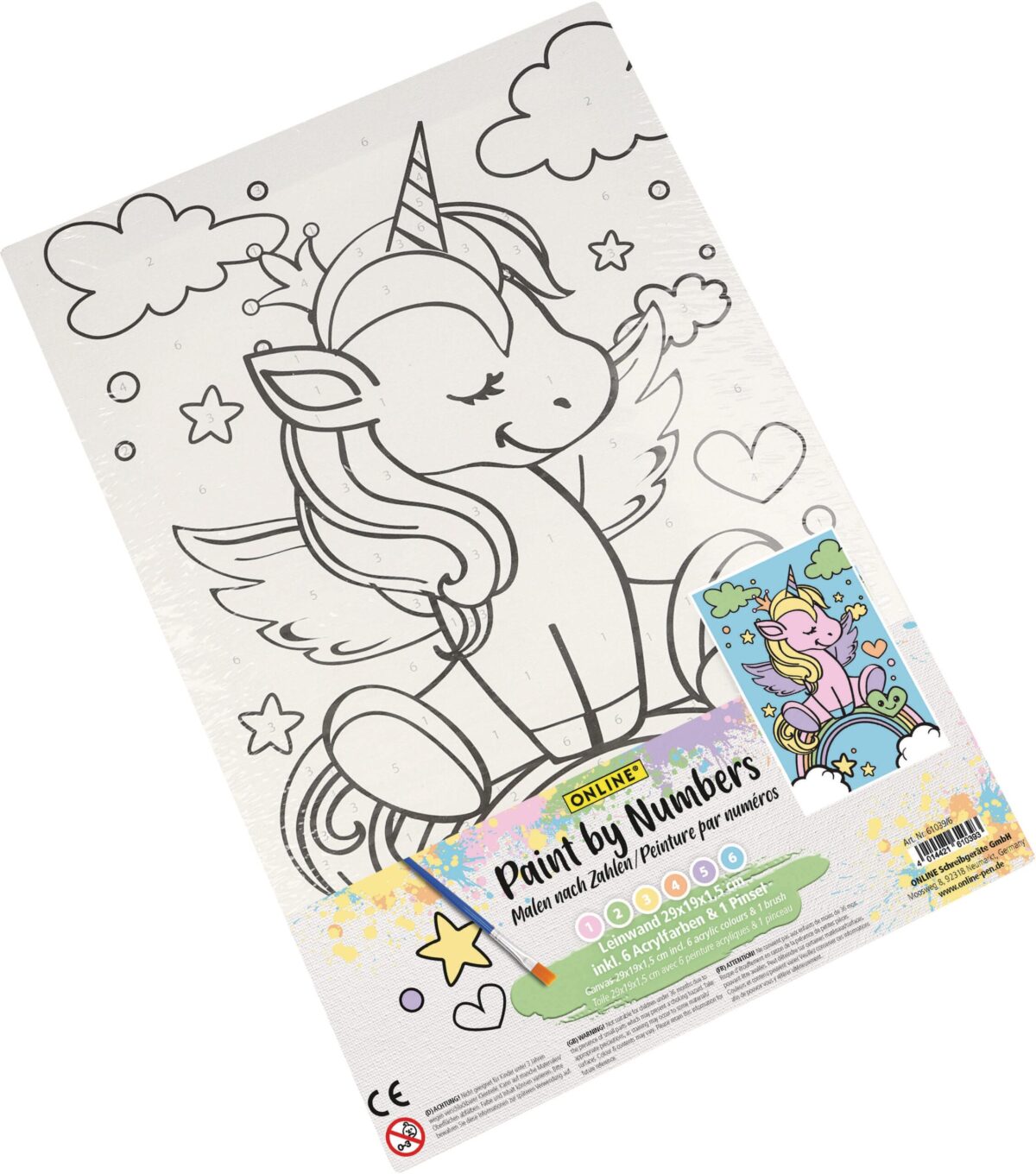 ONLINE Malvorlagen Einhorn 61039/6 Malen nach Zahlen 12 Stück – Hochwertig & günstig bei ShopDeca
