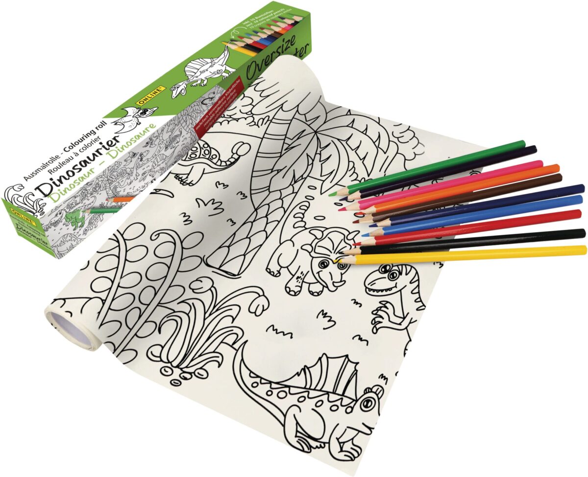 ONLINE Malrolle Dinosaurier 61044/6 inkl. 10 Farbstifte – Hochwertig & günstig bei ShopDeca