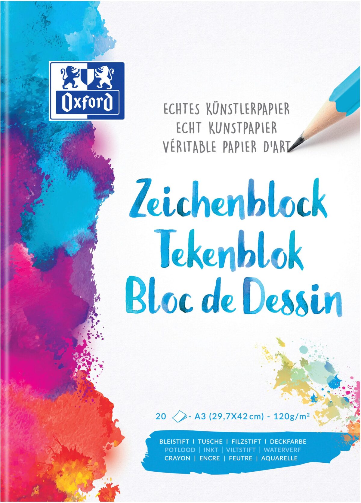 OXFORD Zeichenblock A3 100050301 blanko,90g 20 Blatt – Hochwertig & günstig bei ShopDeca