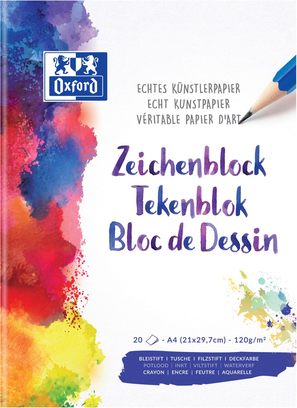 OXFORD Zeichenblock A4 100050321 blanko,90g 20 Blatt – Hochwertig & günstig bei ShopDeca