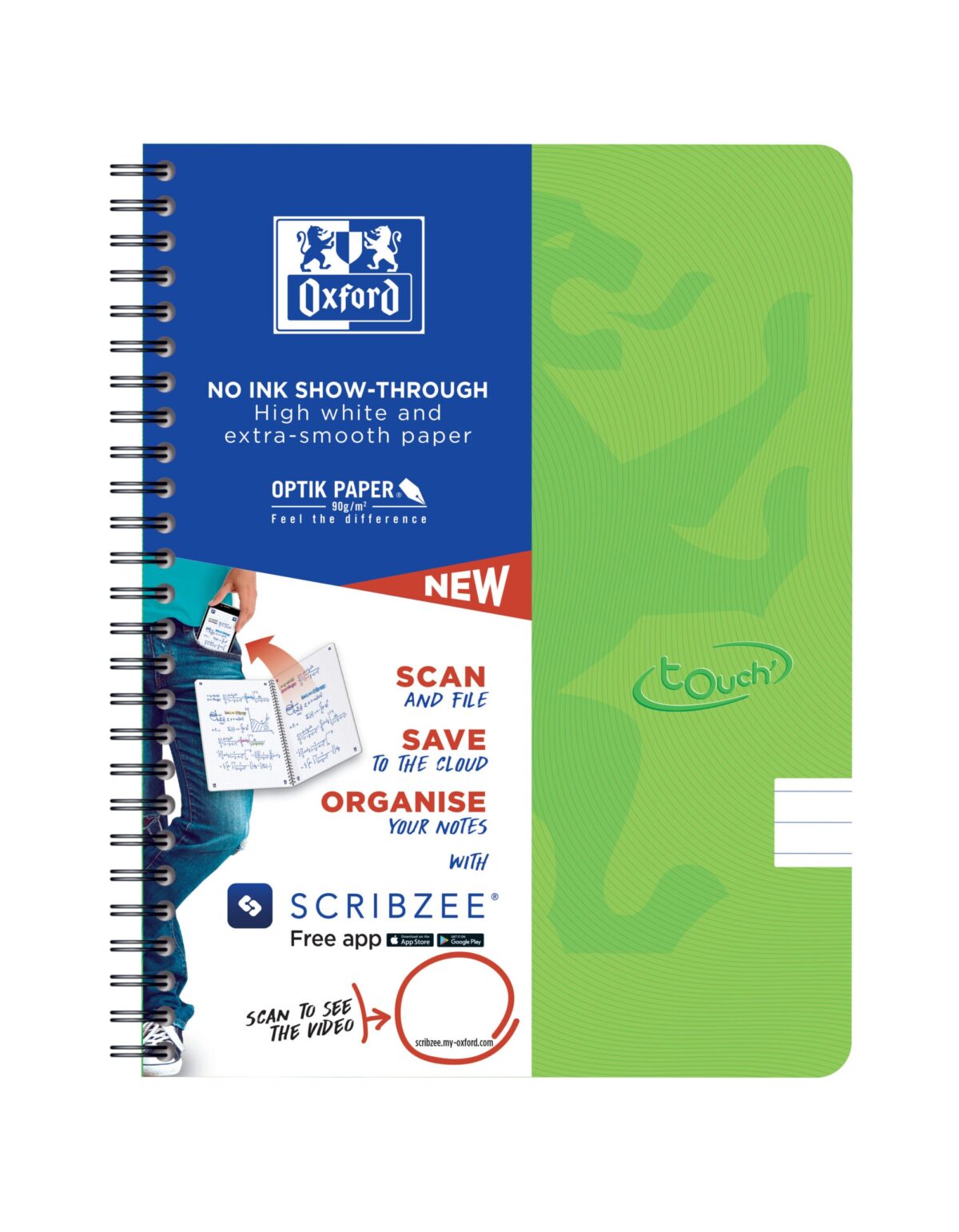 OXFORD Touch Spiralheft 400118803 A5, liniert 70 Blatt, hellgrün – Hochwertig & günstig bei ShopDeca