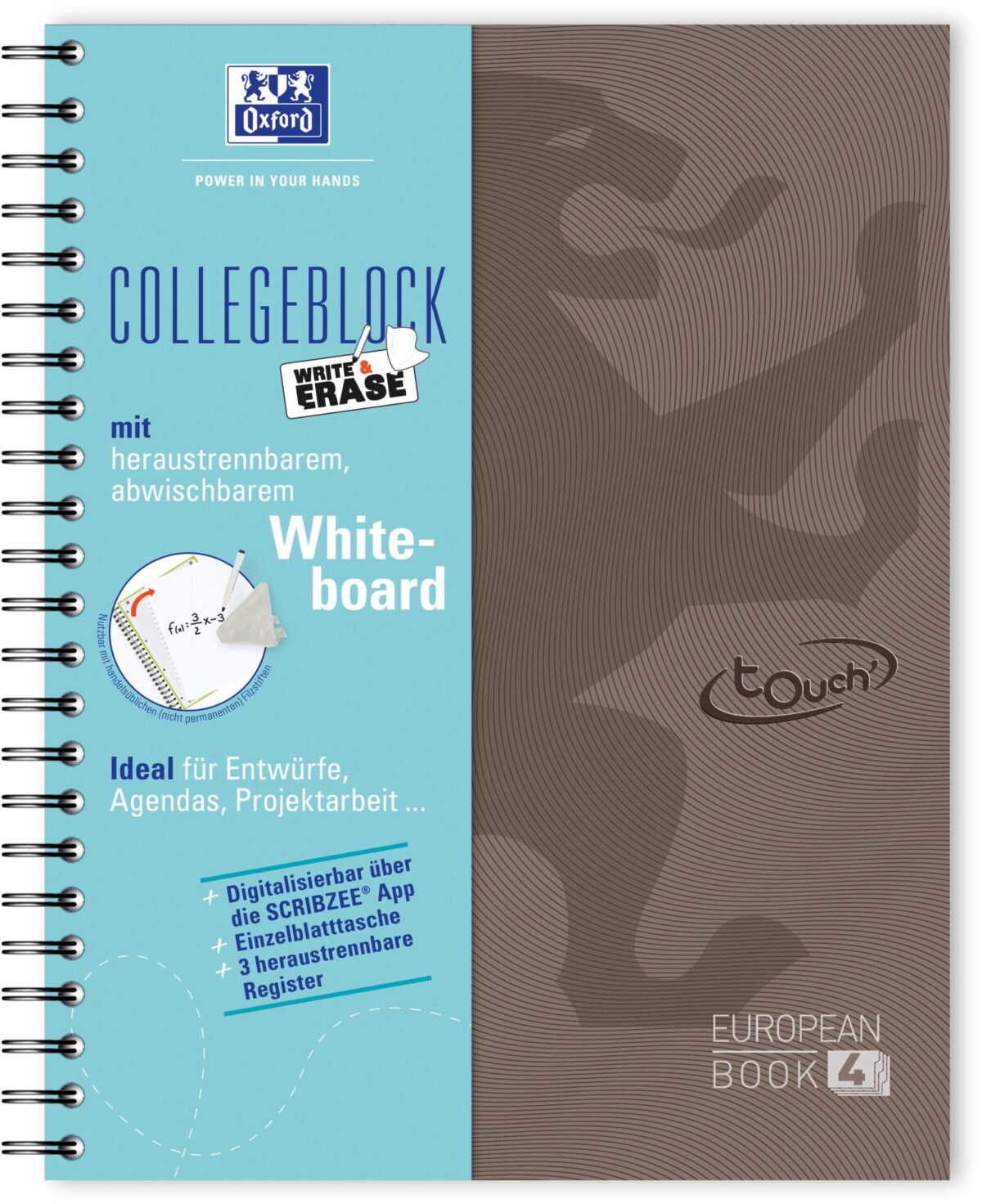 OXFORD European Book, Whiteboard A4+ 400132983 kariert, braun 120 Blatt – Hochwertig & günstig bei ShopDeca