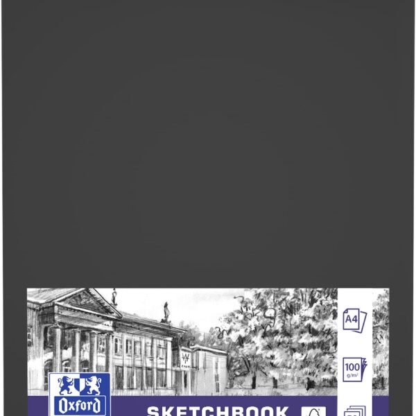OXFORD Skizzenbuch A4 400152648 schwarz, blanco, 100g 50 Blatt