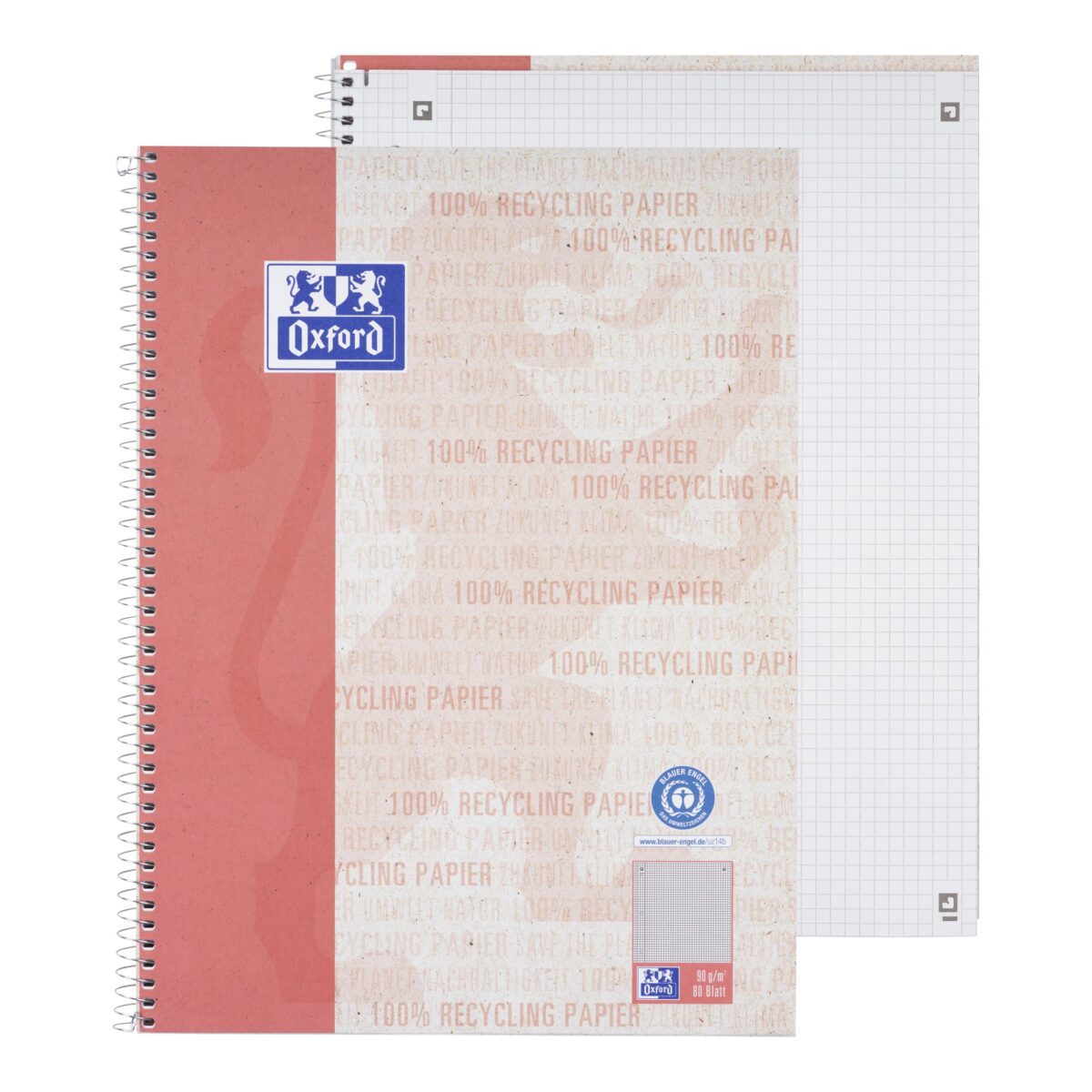 OXFORD Collegeblock Recycling A4 400159358 kariert 5mm, 90g 80 Blatt – Hochwertig & günstig bei ShopDeca