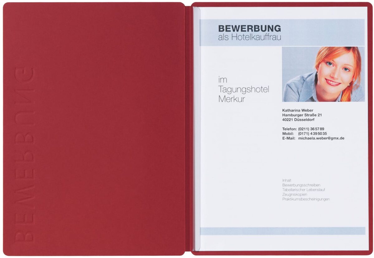 PAGNA Bewerbungsmappe Solo A4 22006-01 rot 5mm – Hochwertig & günstig bei ShopDeca