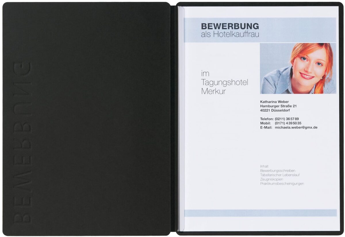 PAGNA Bewerbungsmappe Solo A4 22006-04 schwarz 5mm – Hochwertig & günstig bei ShopDeca