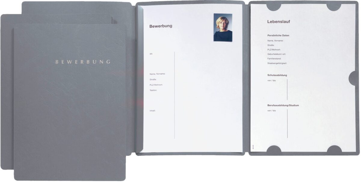 PAGNA Bewerbungsmappe Select A4 22016-06 grau 3-teilig 3 Stück – Hochwertig & günstig bei ShopDeca