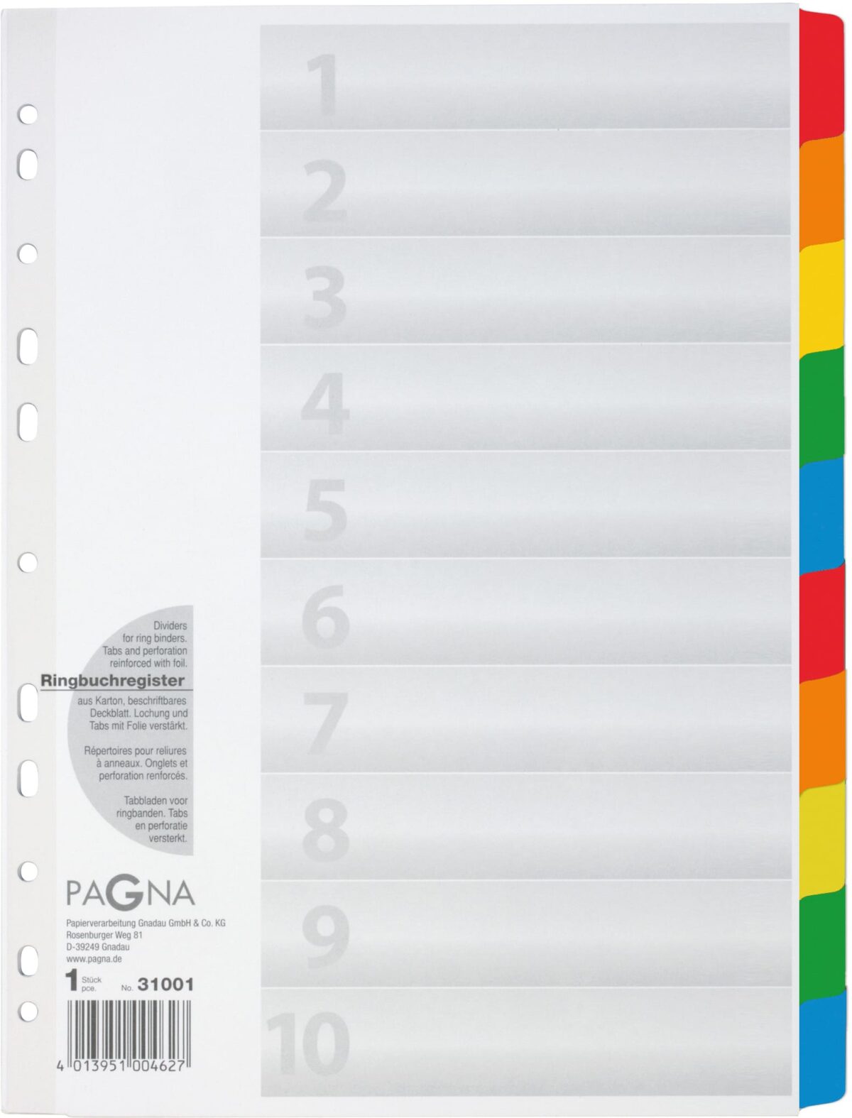PAGNA Register Karton A4 31001-08 weiss 10-teilig – Hochwertig & günstig bei ShopDeca