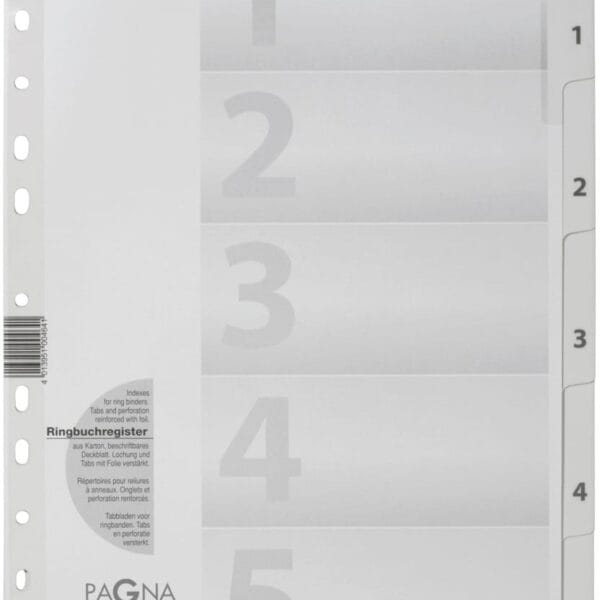 PAGNA Register Karton weiss A4 31003-08 5-teilig, 1-5