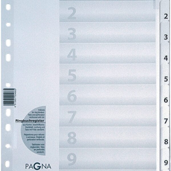 PAGNA Register Karton weiss A4 31004-08 10-teilig, 1-10