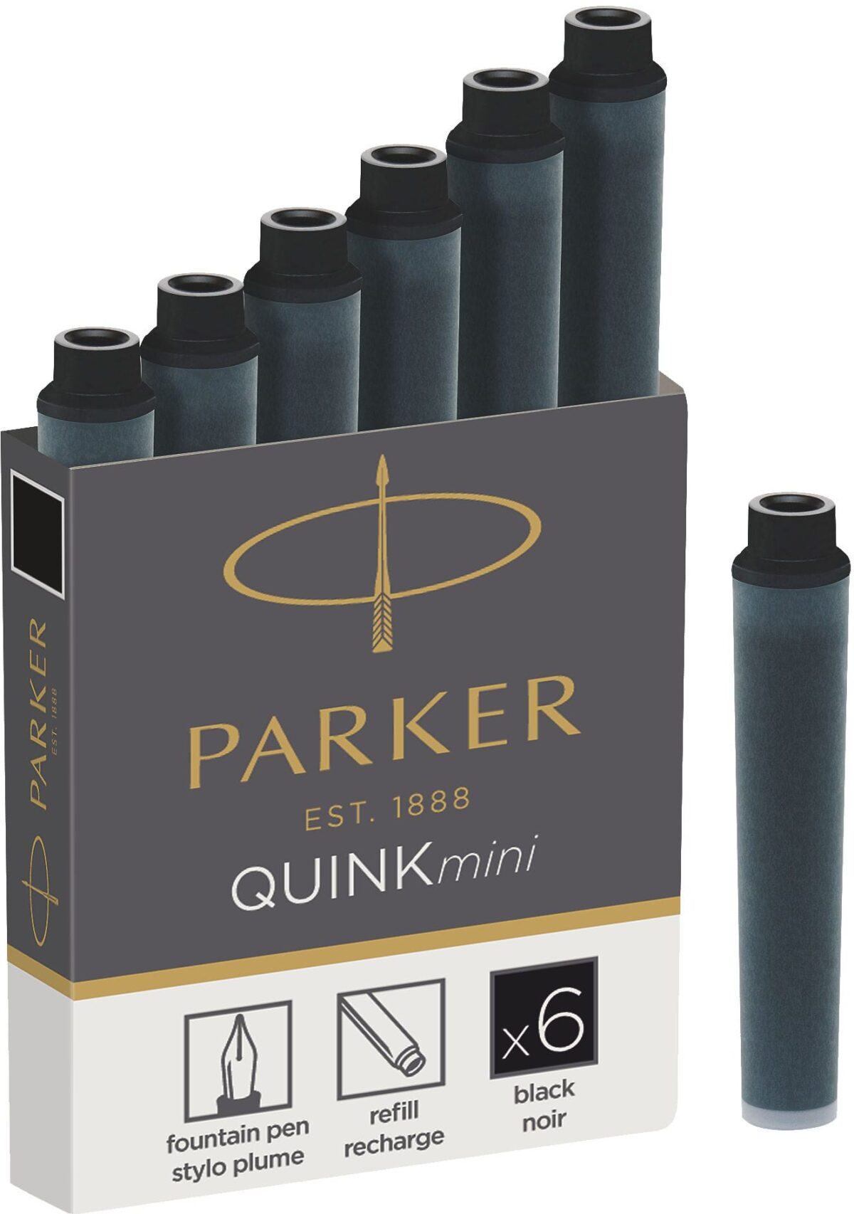 PARKER Tintenpatrone Quink Mini 1950407 schwarz 6 Stück – Hochwertig & günstig bei ShopDeca