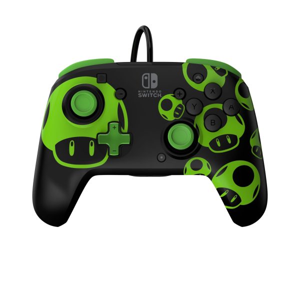 PDP Rematch Wired Controller 500-134-GID NSW, 1UP Glow in the Dark
