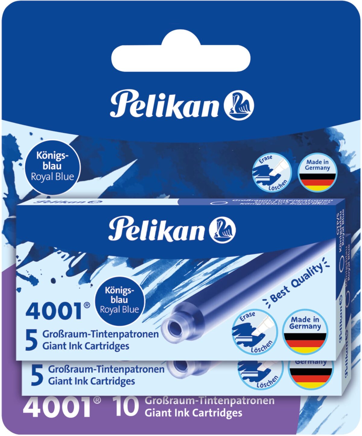 PELIKAN Tintenpatronen GTP/5/2/B 330852 köngisblau, 2x5 Stück – Hochwertig & günstig bei ShopDeca