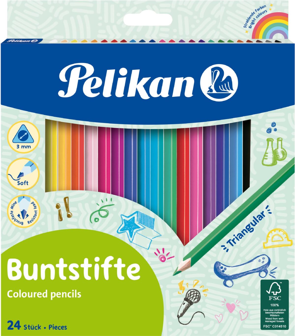 PELIKAN Buntstifte dünn dreikant 700122 24 Farben – Hochwertig & günstig bei ShopDeca