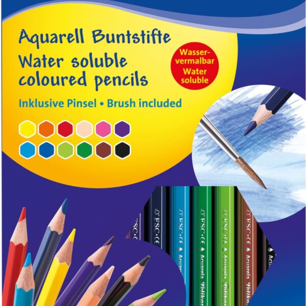 PELIKAN Aquarellstifte mit Pinsel 700672 12 Farben