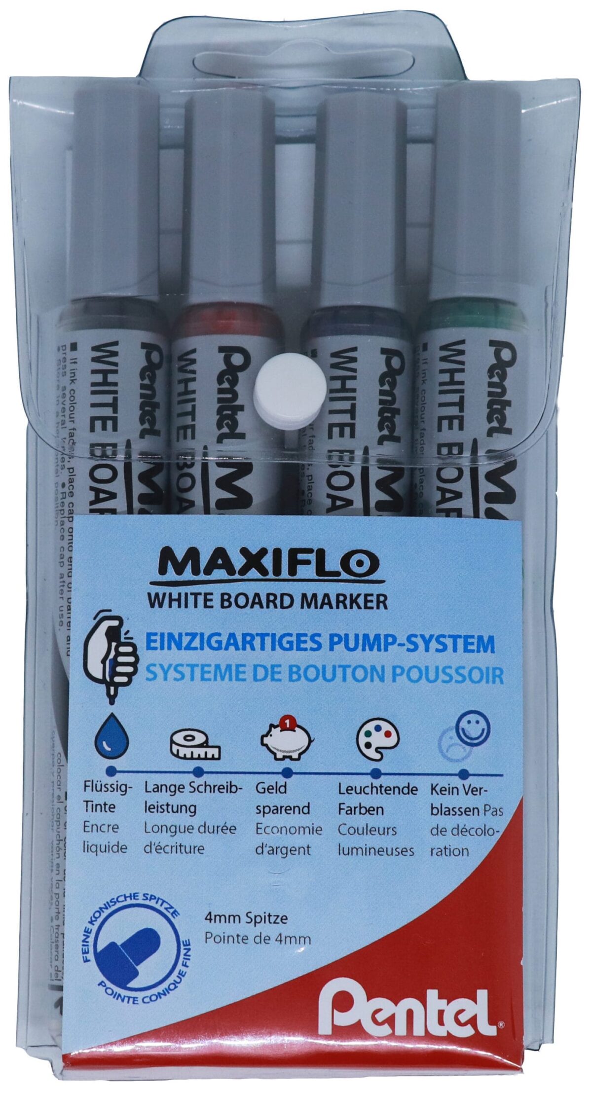 PENTEL Boardmarker Maxiflo 4mm MWL5S-4 4 Stück – Hochwertig & günstig bei ShopDeca