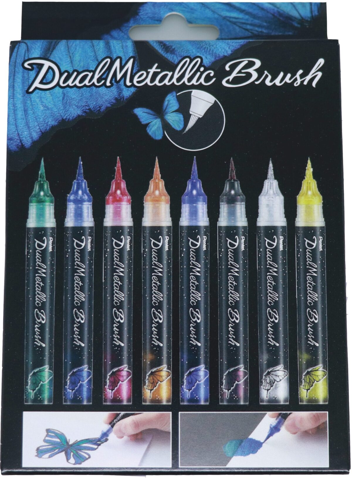 PENTEL Brushpen Dual Metallic XGFH-8 assortiert 8 Stück – Hochwertig & günstig bei ShopDeca