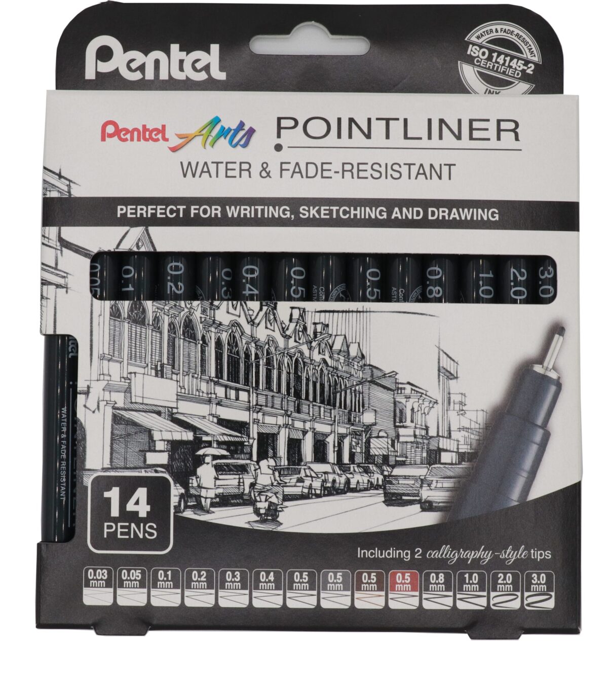 PENTEL Fineliner Pigment max. 3mm YS20P-14 POINTLINER, schwarz 14 Stück – Hochwertig & günstig bei ShopDeca