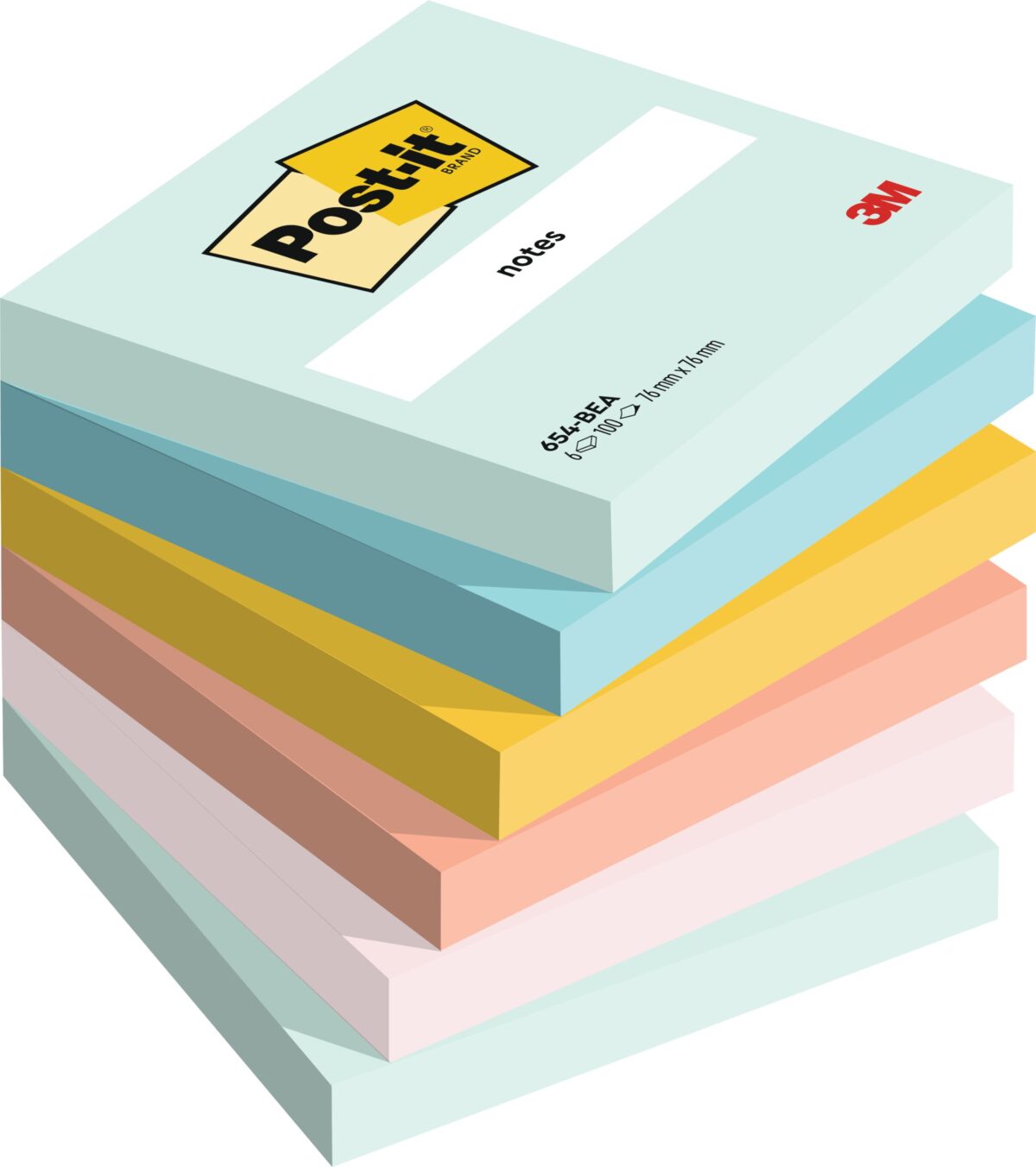 POST-IT Beachside 76x76mm 654-6-BEA 5-farbig ass. 6x100 Blatt – Hochwertig & günstig bei ShopDeca