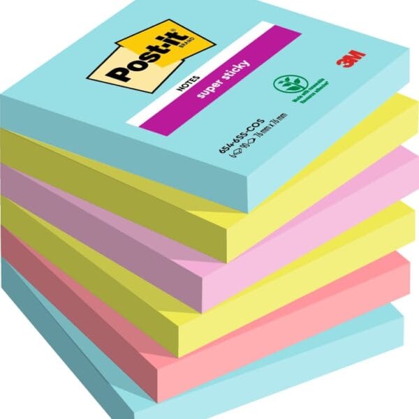 POST-IT Super Sticky Notes 76x76mm 6546SSCOS Cosmic 4 Farben 6x90 Blatt