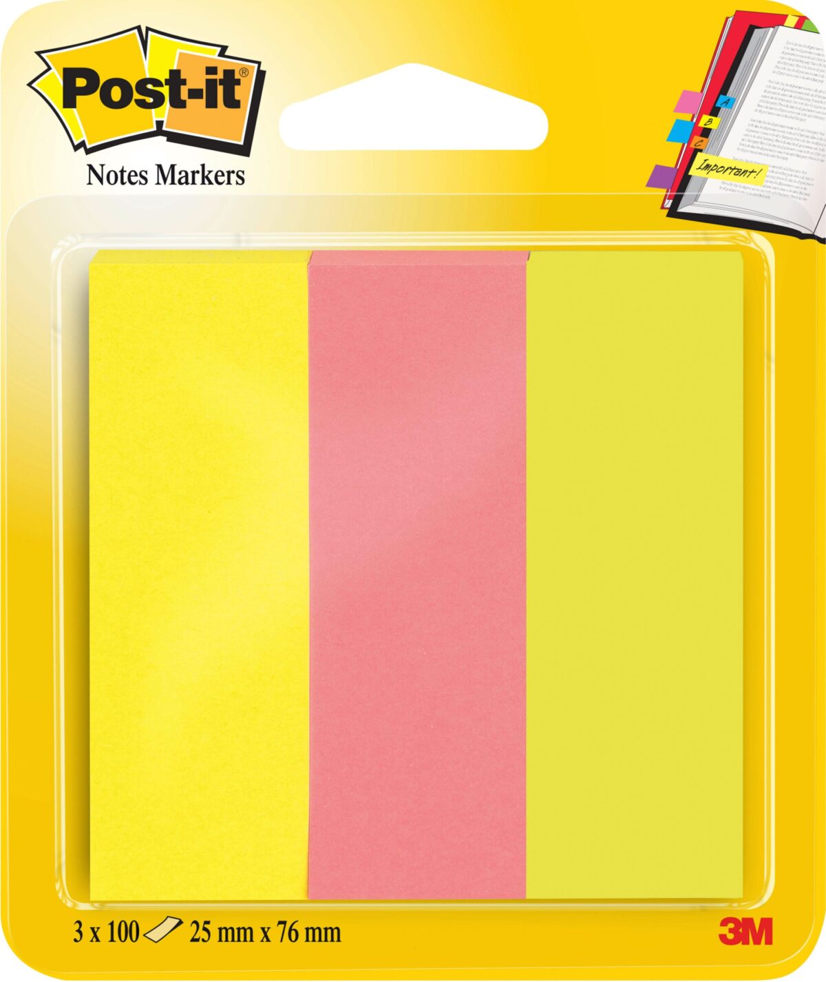 POST-IT Page Marker Neon 76x25mm 671-3 neon 3-farbig 3x100 Streifen – Hochwertig & günstig bei ShopDeca