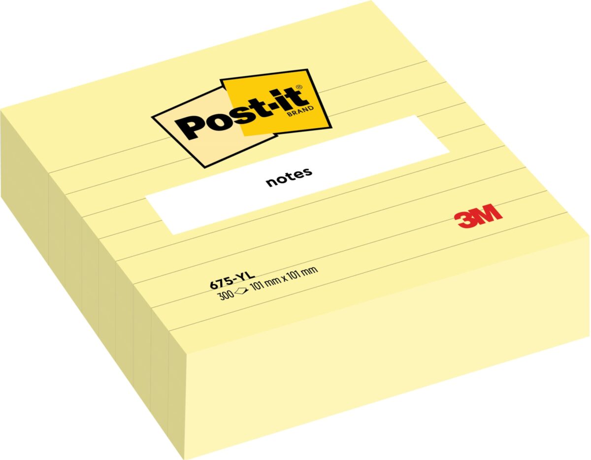 POST-IT Haftnotizen 100x100mm 675-YL gelb, 300 Blatt, liniert – Hochwertig & günstig bei ShopDeca
