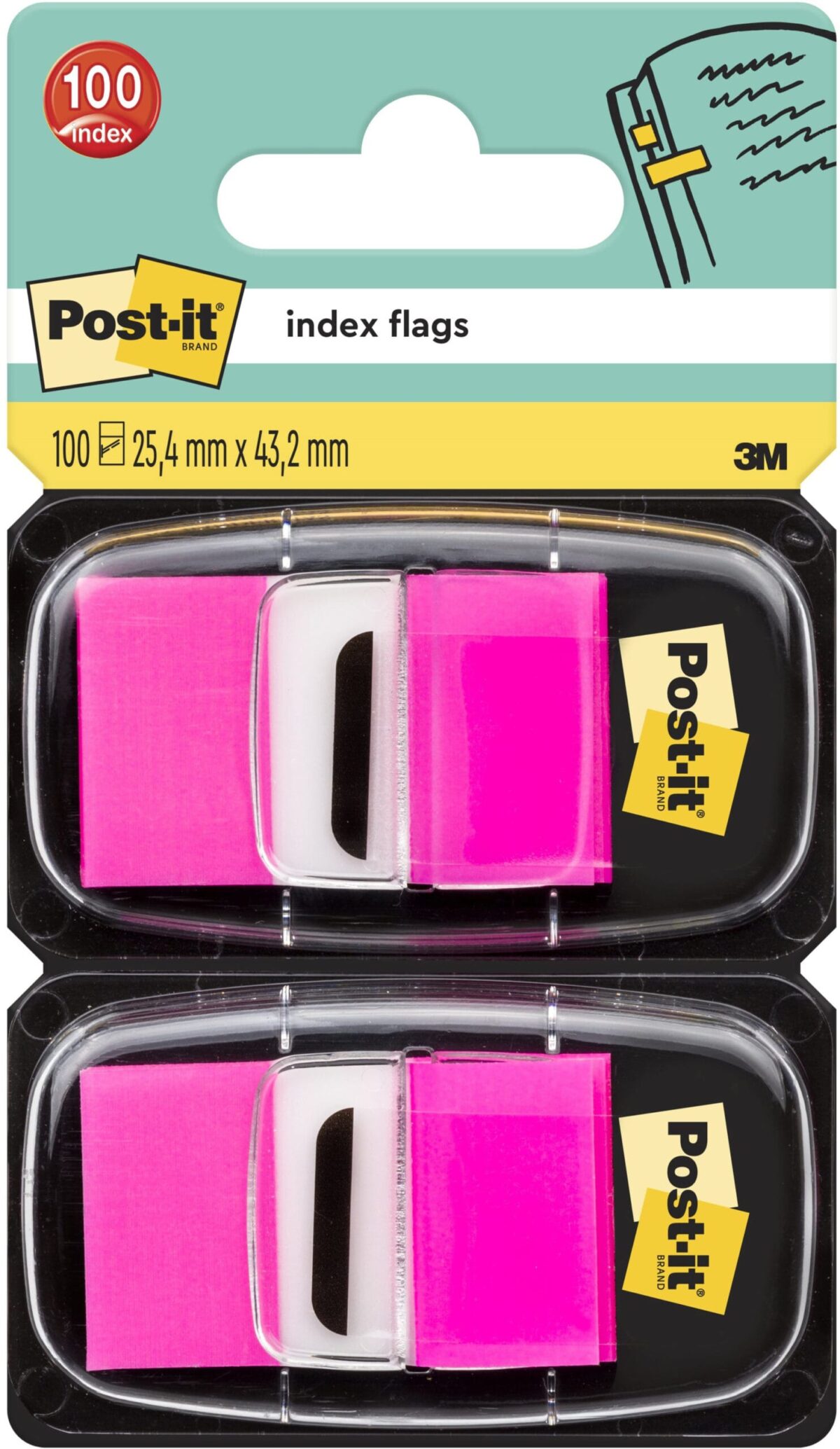 POST-IT Index 2er Set 25,4x43,2mm 680-BP2 neon pink 2x50 Stück – Hochwertig & günstig bei ShopDeca