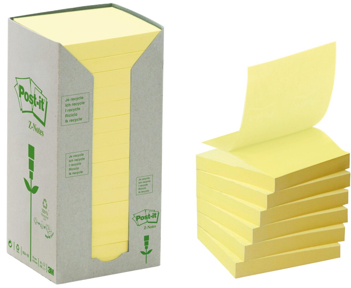 POST-IT Green Z-Notes 76x76mm R330-1T Recycling, 100 Blatt 16 Stück – Hochwertig & günstig bei ShopDeca