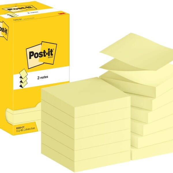 POST-IT Z-Notes 76x76mm R330 CY gelb 12x100 Blatt