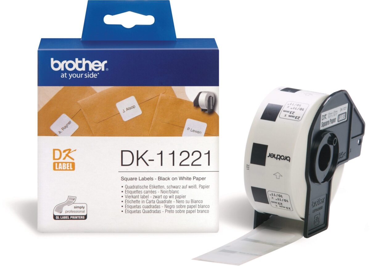 PTOUCH Etiketten quadratisch 23mm DK-11221 QL-500 weiss 1000 Stk./Rolle – Hochwertig & günstig bei ShopDeca