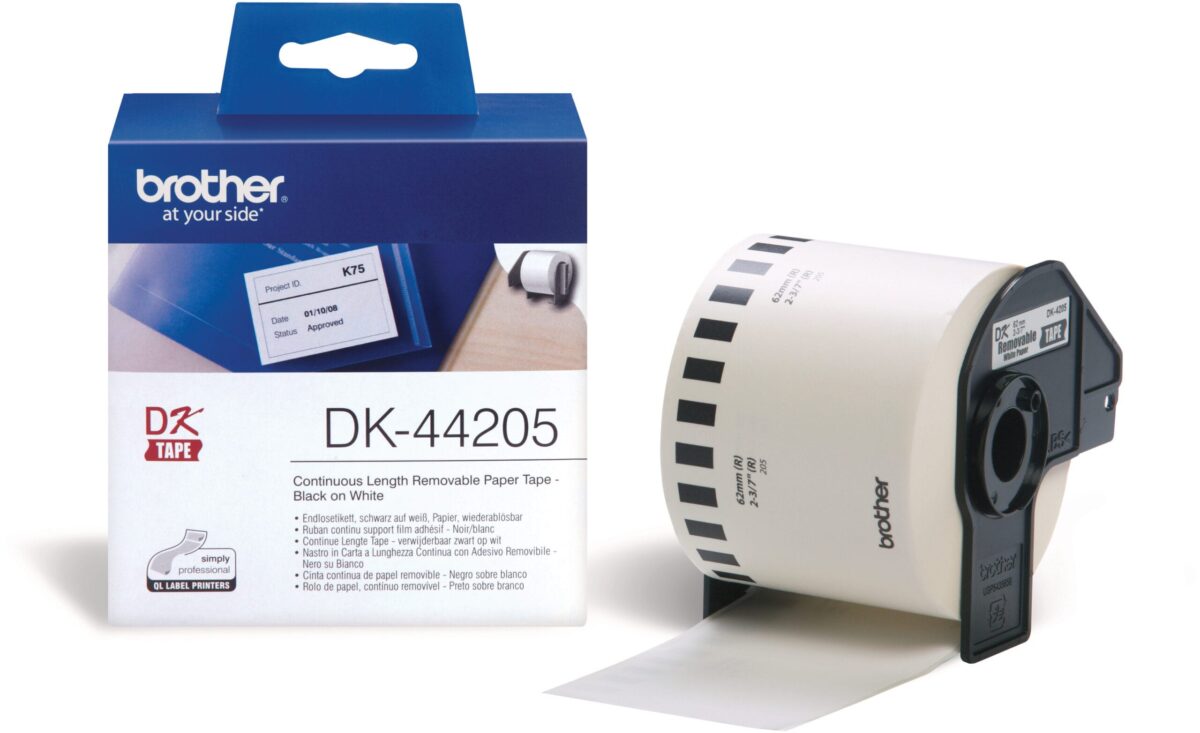 PTOUCH Endlos-Etiketten 62mmx30.48m DK-44205 QL-500/550 weiss Rolle – Hochwertig & günstig bei ShopDeca