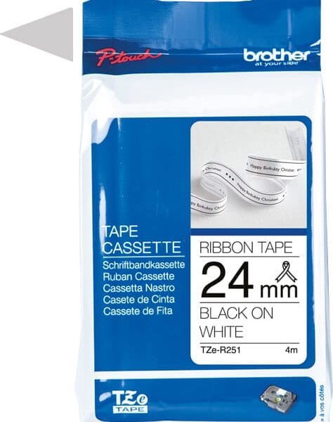 PTOUCH Band schwarz/weiss TZE-R251 Tze Geräte 24mm