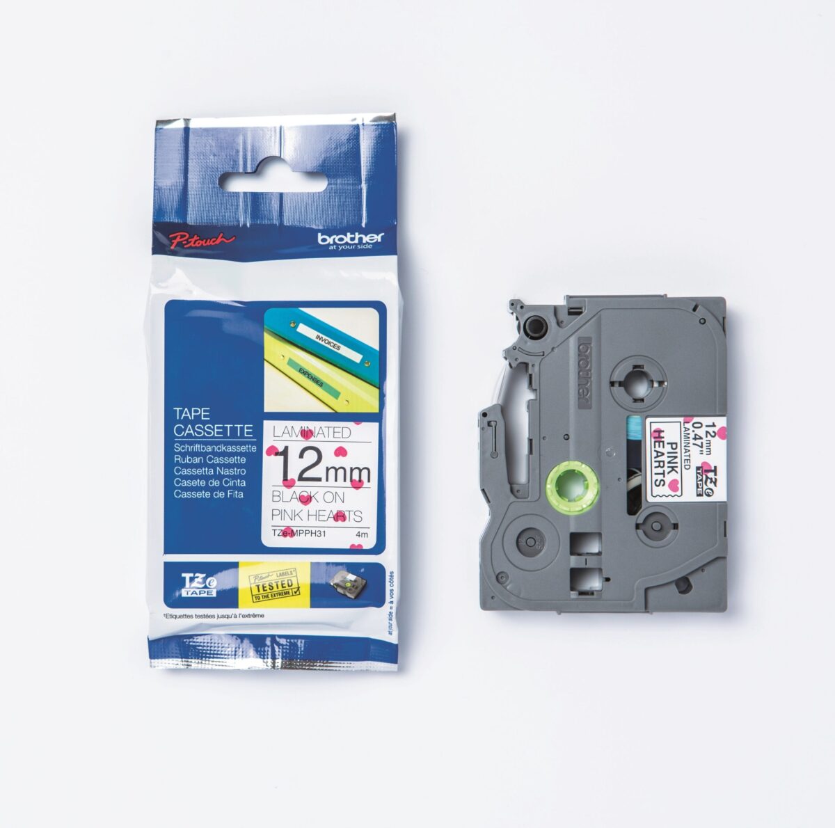 PTOUCH Band, laminiert schwarz/pink TZe-MPPH31 PT-DV600VP 12 mm – Hochwertig & günstig bei ShopDeca