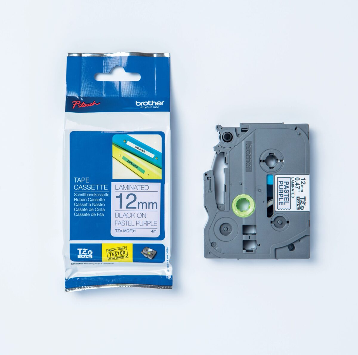 PTOUCH Band, laminiert schw/lila pa TZe-MQF31 PT-DV600VP 12 mm – Hochwertig & günstig bei ShopDeca