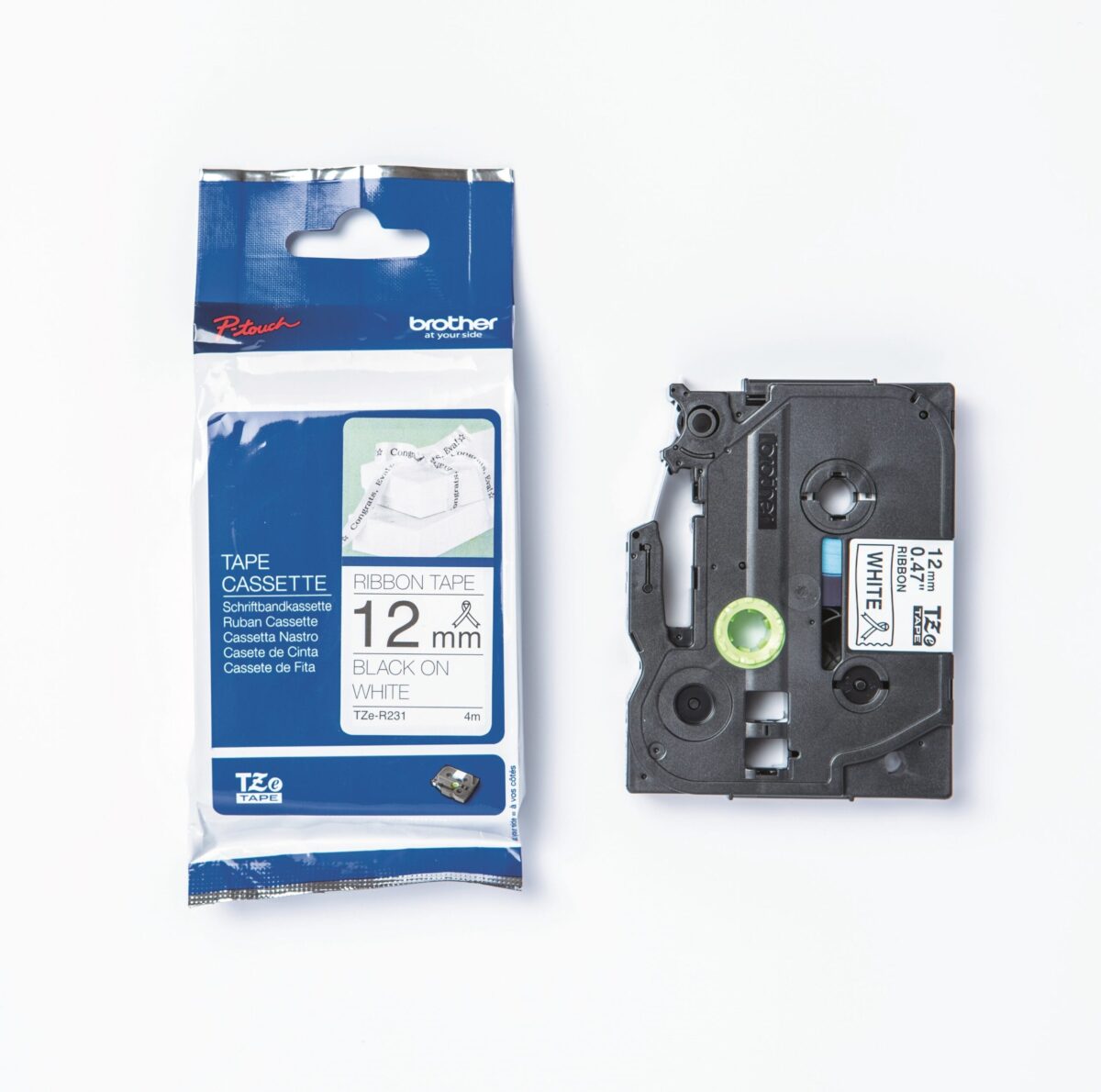 PTOUCH Textilbandkassette schw./weiss TZe-R231 PT-DV600VP 12 mm – Hochwertig & günstig bei ShopDeca