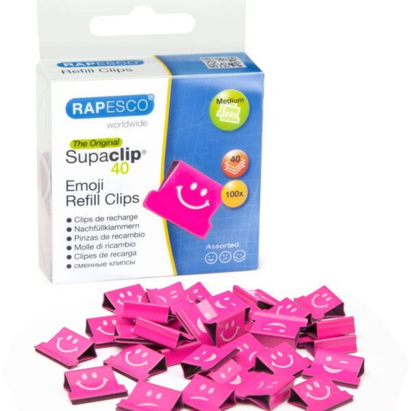 RAPESCO Clips Refill Emoji 1369 rosa 100 Stück