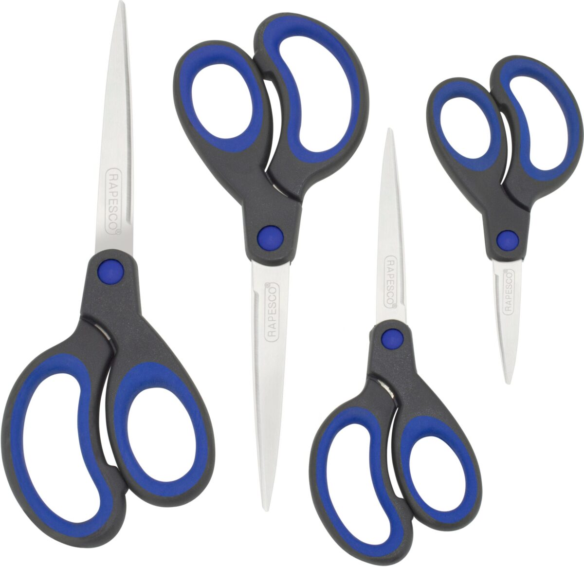 RAPESCO Schere Soft-Grip 1578 4 Stück schwarz/blau – Hochwertig & günstig bei ShopDeca
