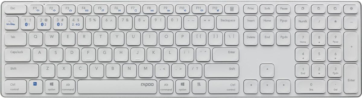 RAPOO E9800M ultraslim keyboard 11491 wireless, White – Hochwertig & günstig bei ShopDeca