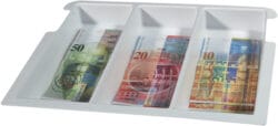 RIEFFEL SWITZERLAND Geldkassetten Einsatz 7-NOTENFACH 28,6×23×4,6cm 3-teilig